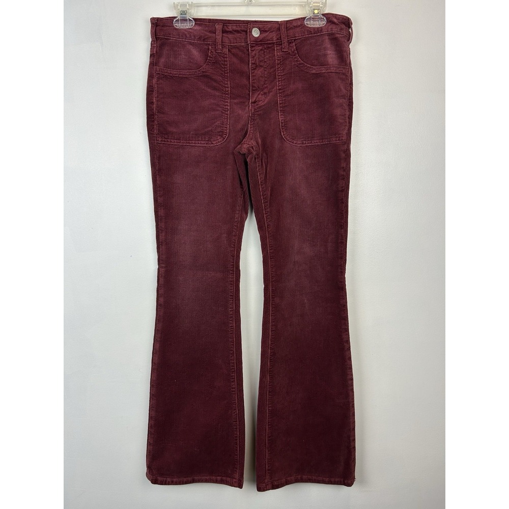 Pilcro Anthropologie Corduroy Pants Womens 28 Burgundy Casual Fall